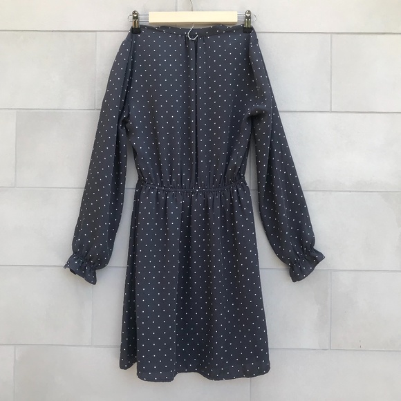 Polka dot dark grey midi dress - Picture 2 of 3